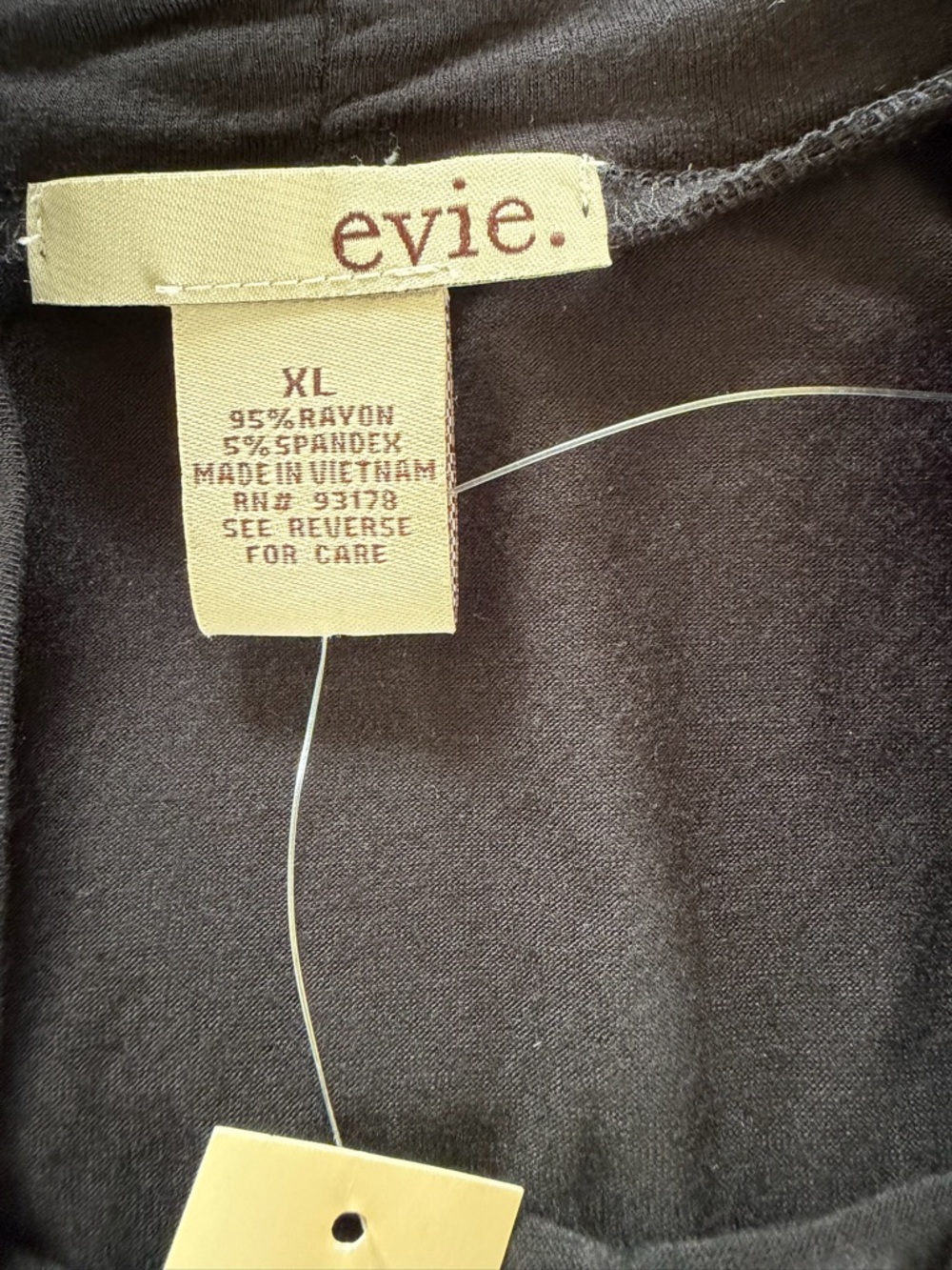 NWT EVIE Black Draped Cowl Neck Sleeveless Top Size XL - Picture 6 of 7